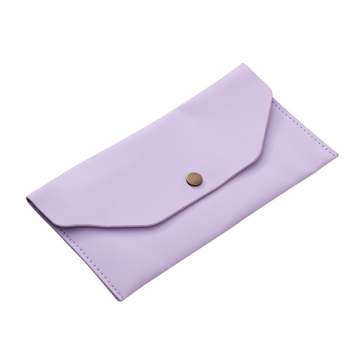 The Charcoal Leather Pencil Case - Purple