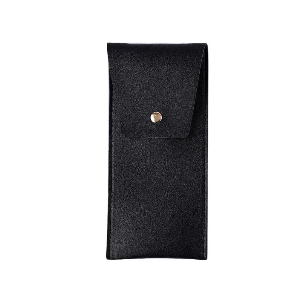 The Charcoal Leather Pencil Case - Black