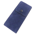 The Charcoal Leather Pencil Case  - Navy Blue