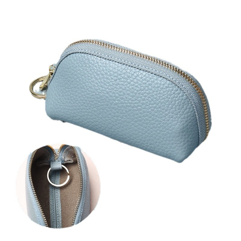 XLarge Zipper Leather Pencil Case - Ocean Blue