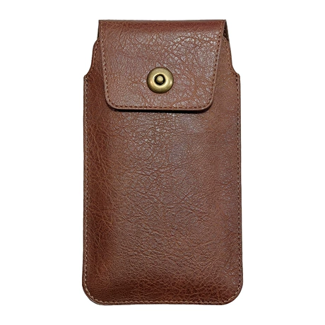 The Charcoal Leather Pencil Case - Brown