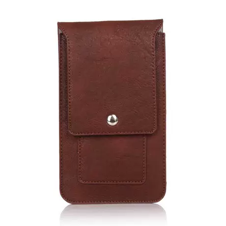 The Charcoal Leather Pencil Case  - Tan